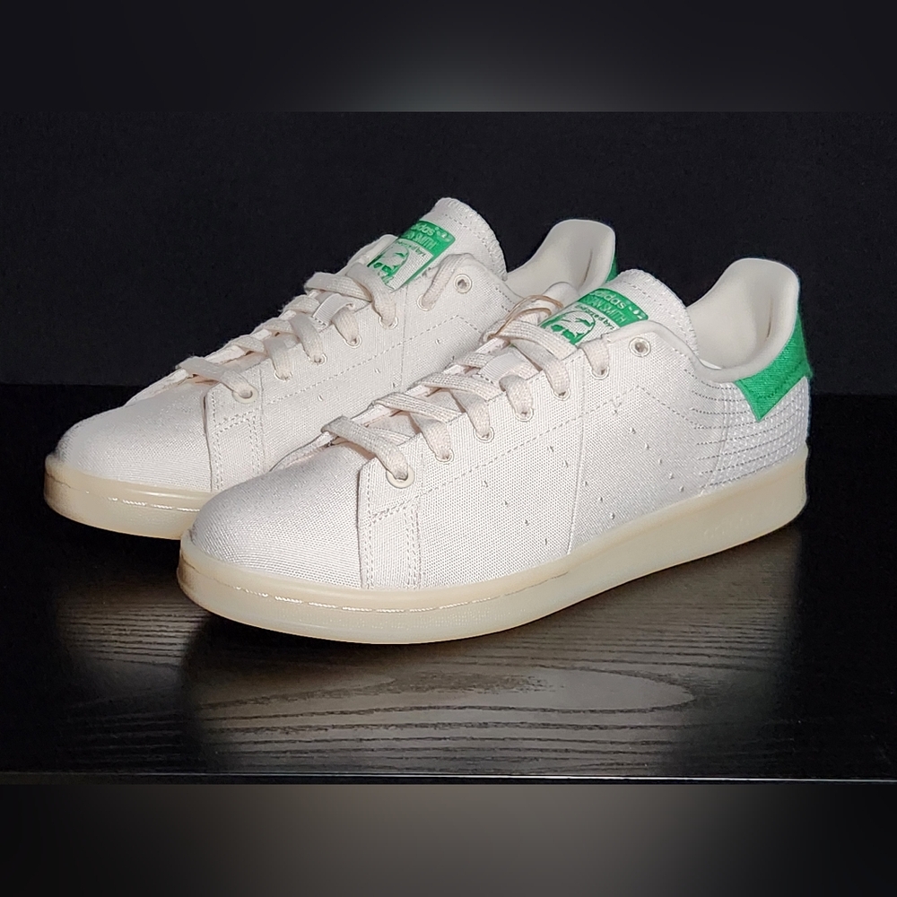 🔥 Adidas Stan Smith Canvas Primeknit men's size 8.5 white/off-white sole